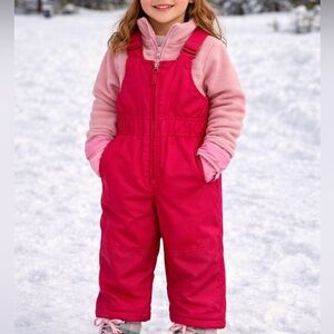 Healthtex Girls Snow Bib 4T Pink Winter Ski Snow Pants Toddler